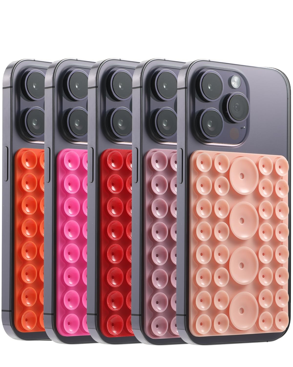 5-Pack Suction Phone Grip, Octo Cup Buddy Phone Case Mount