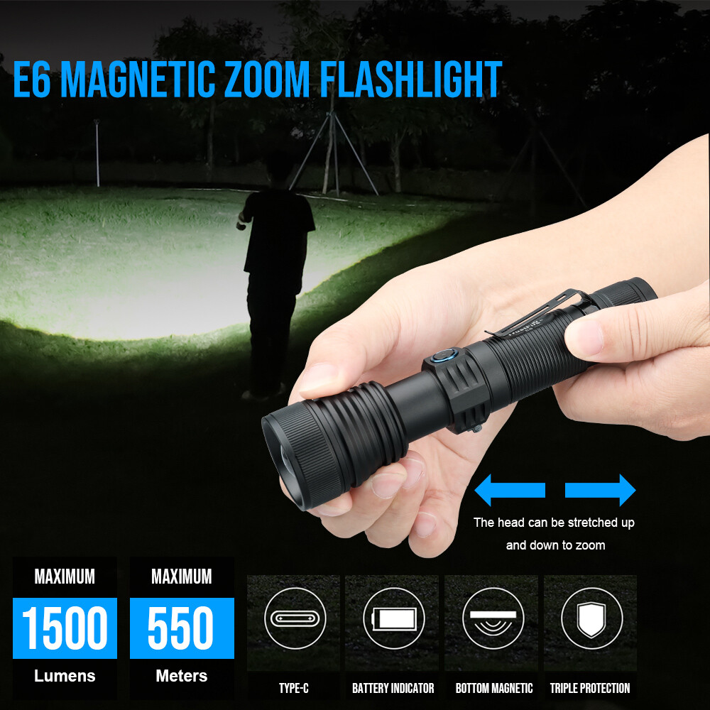 Trustfire Zoomable 550M Long Range Rechargeable Flashlight Magnetic LED Torch US