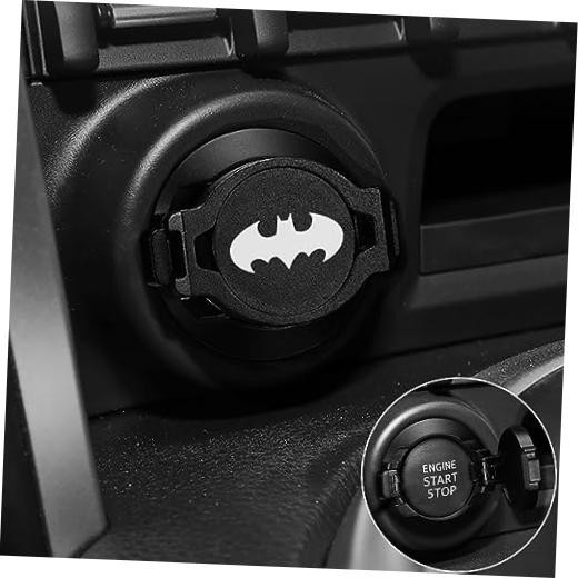 Push Start Button Cover,Car Engine Push to Start Accessories,Car Black-Bat