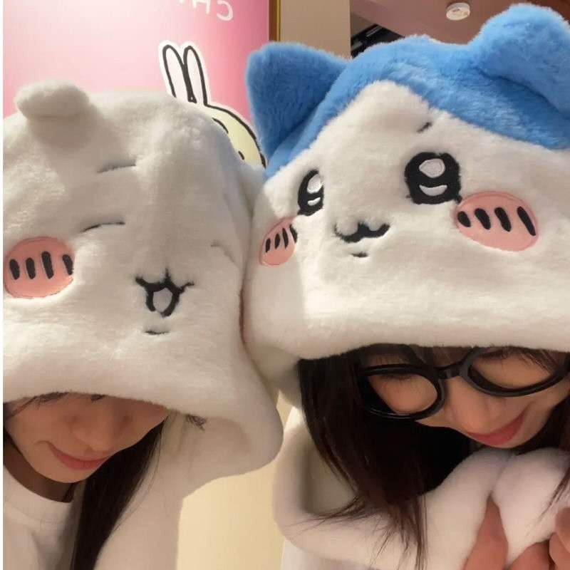 Chiikawa Usagi 3 In 1 Plush Ears Hat Scarf Gloves Set Warmer Winter Scarves