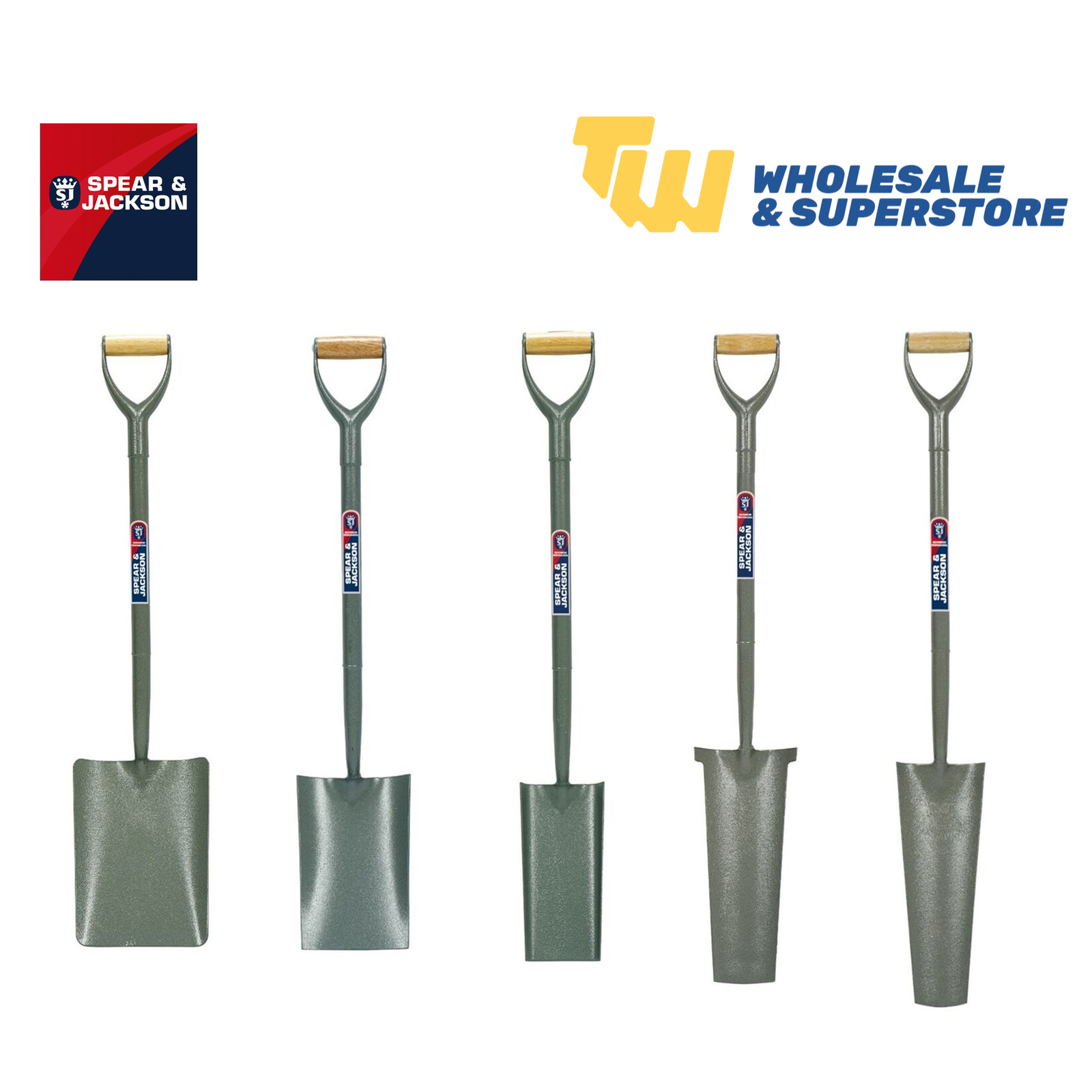 Spear & Jackson Shovel Spade Carbon Steel Newcastle Drainage Cable Trenching