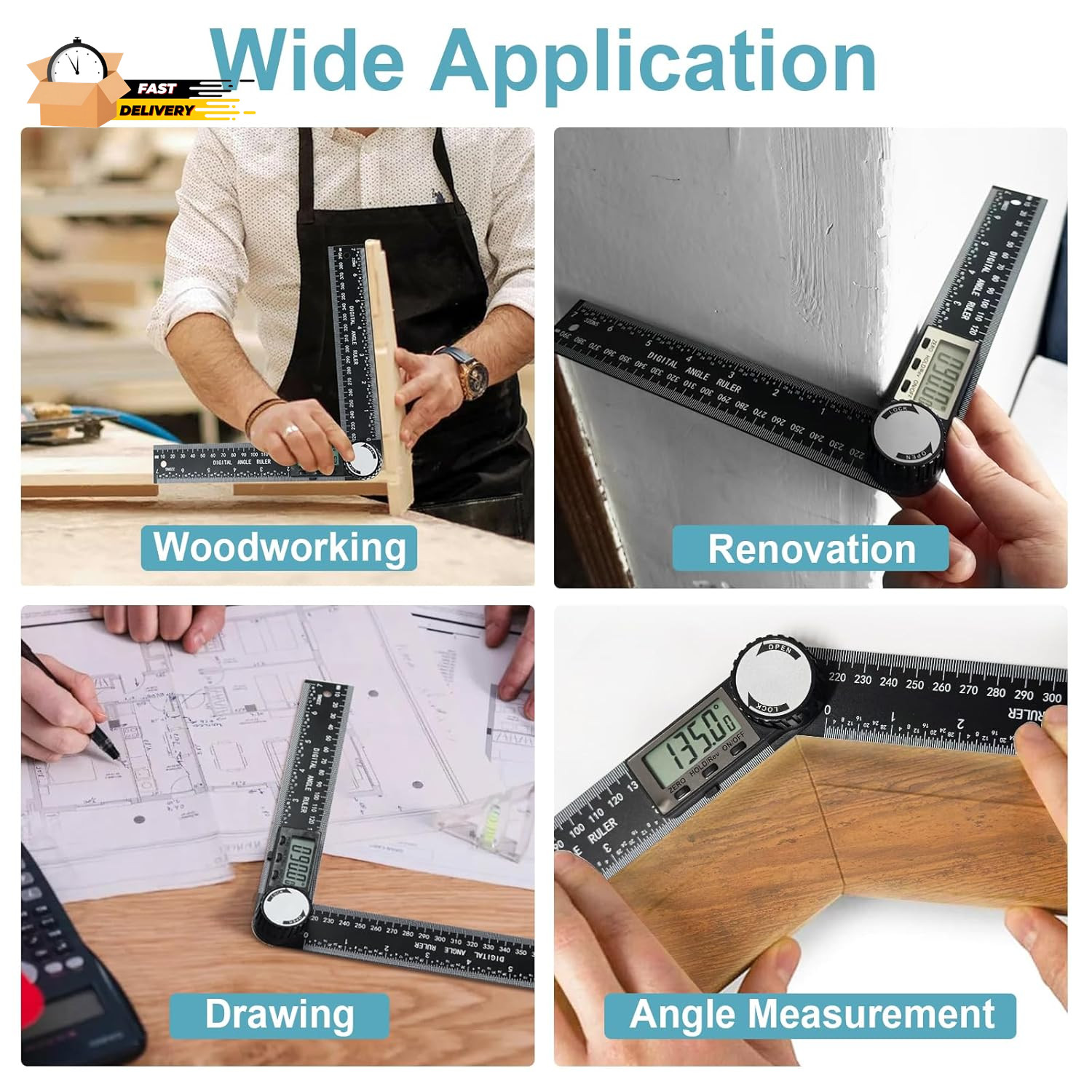 Third Generation Protractor Angle Finder, Digital Angle Ruler with 7Inch/200Mm,
