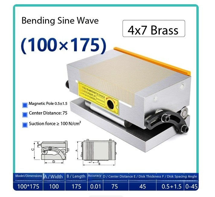 Permanent Magnet Fine Grinding Wheel Magnetic Workbench Tilting Chuck