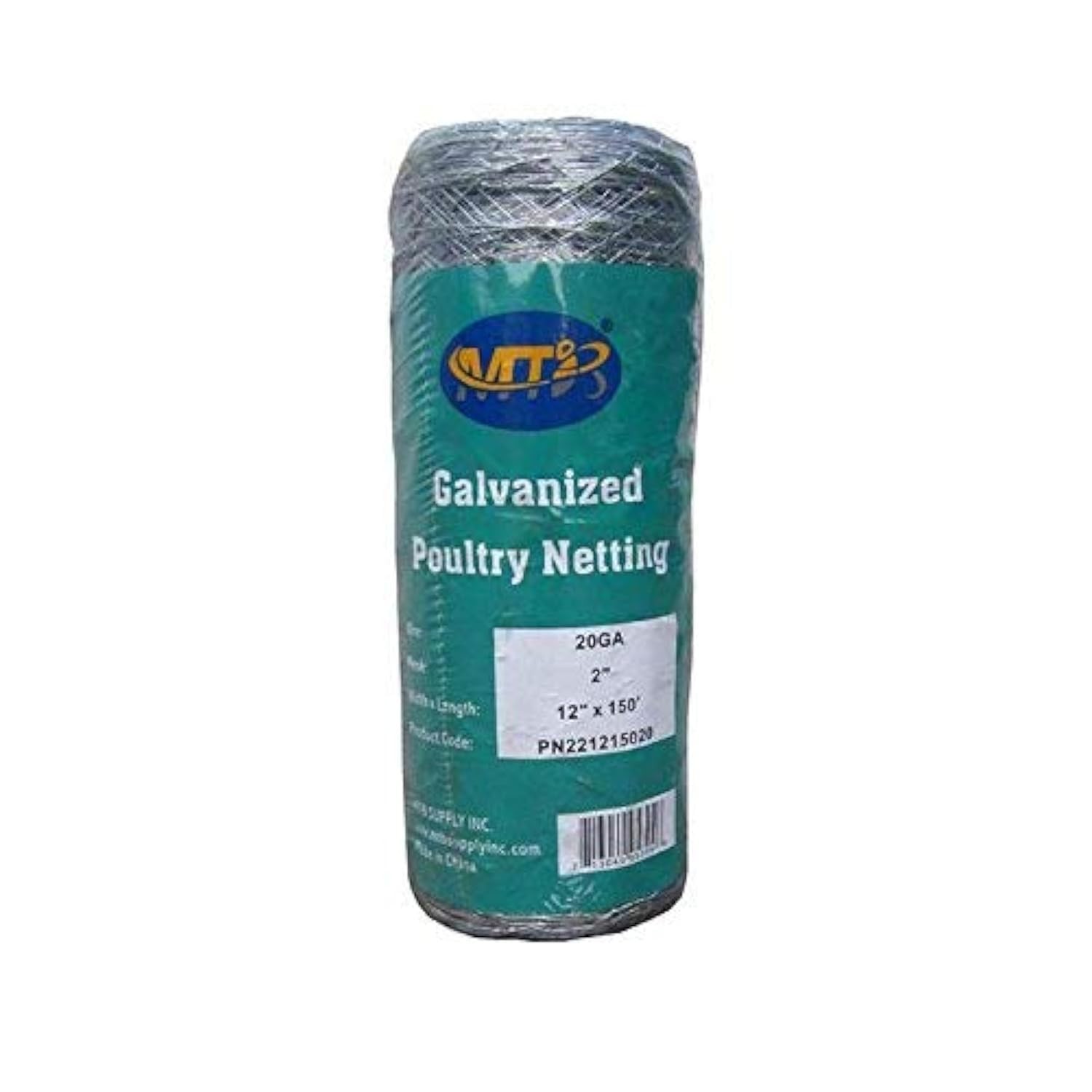 20GA Galvanized Hexagonal Chicken Wire 12 Inch x 150 FT 2" Mesh Poultry Net