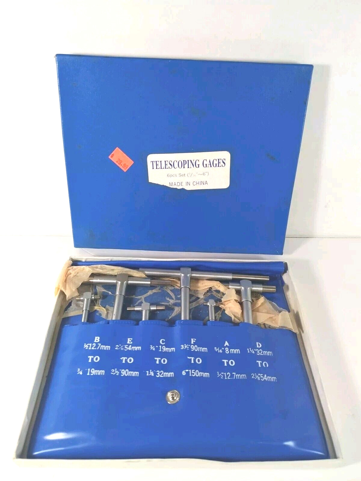 Telescoping Gages 6 Piece Set Vintage China