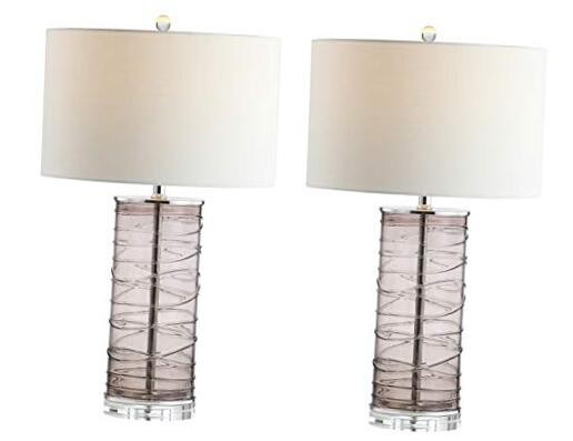 JYL4016C-SET2 Set of 2 Table Lamps Cole 27.5" Modern Fused Glass Smoky Gray