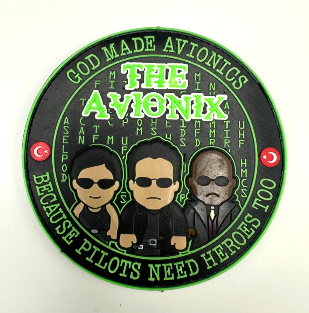 AVIONICS AVIONIX -MATRIX THEME-GLOWS- TURKISH AIR FORCE -HIGH QUALITY PVC PATCH