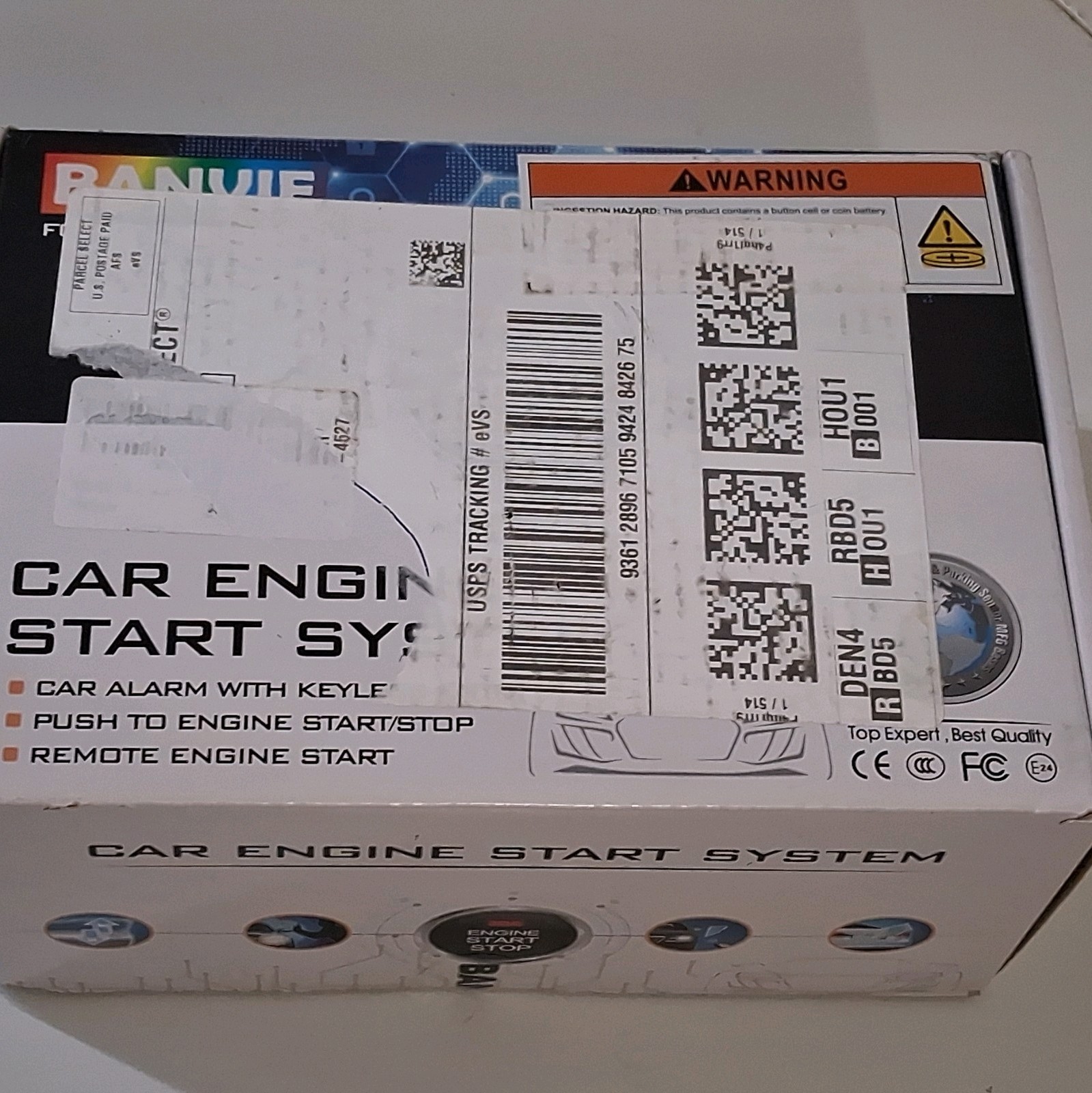 Banvie Car Alarm Engine Start System With Keyless Entry Open Box/Never Used