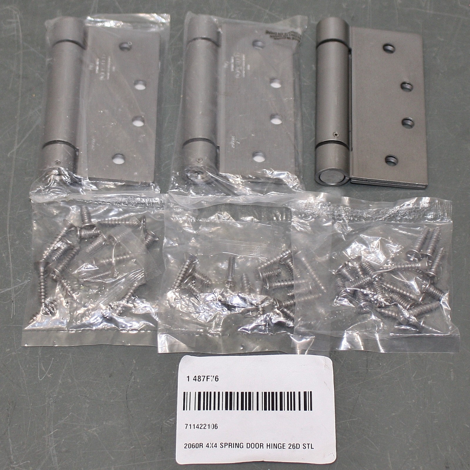 (3) Best Spring Hinge 2060R 4X4 26D, 4" x 1-3/4" Leaf, Full Mortise, Steel