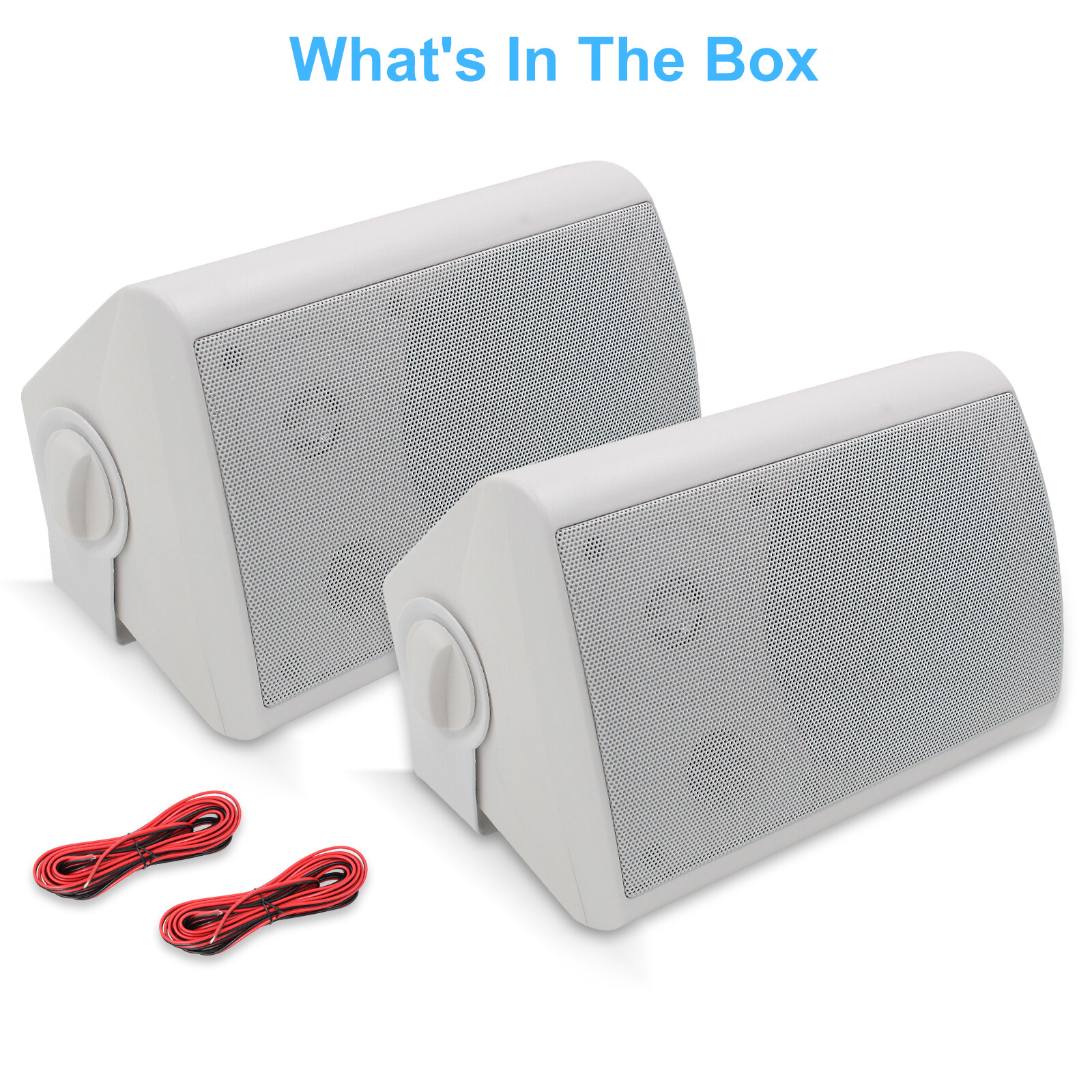 Herdio Home 6.5" Wall Mount Speaker System 400W Cube Bass Outdoor Speakers Wired