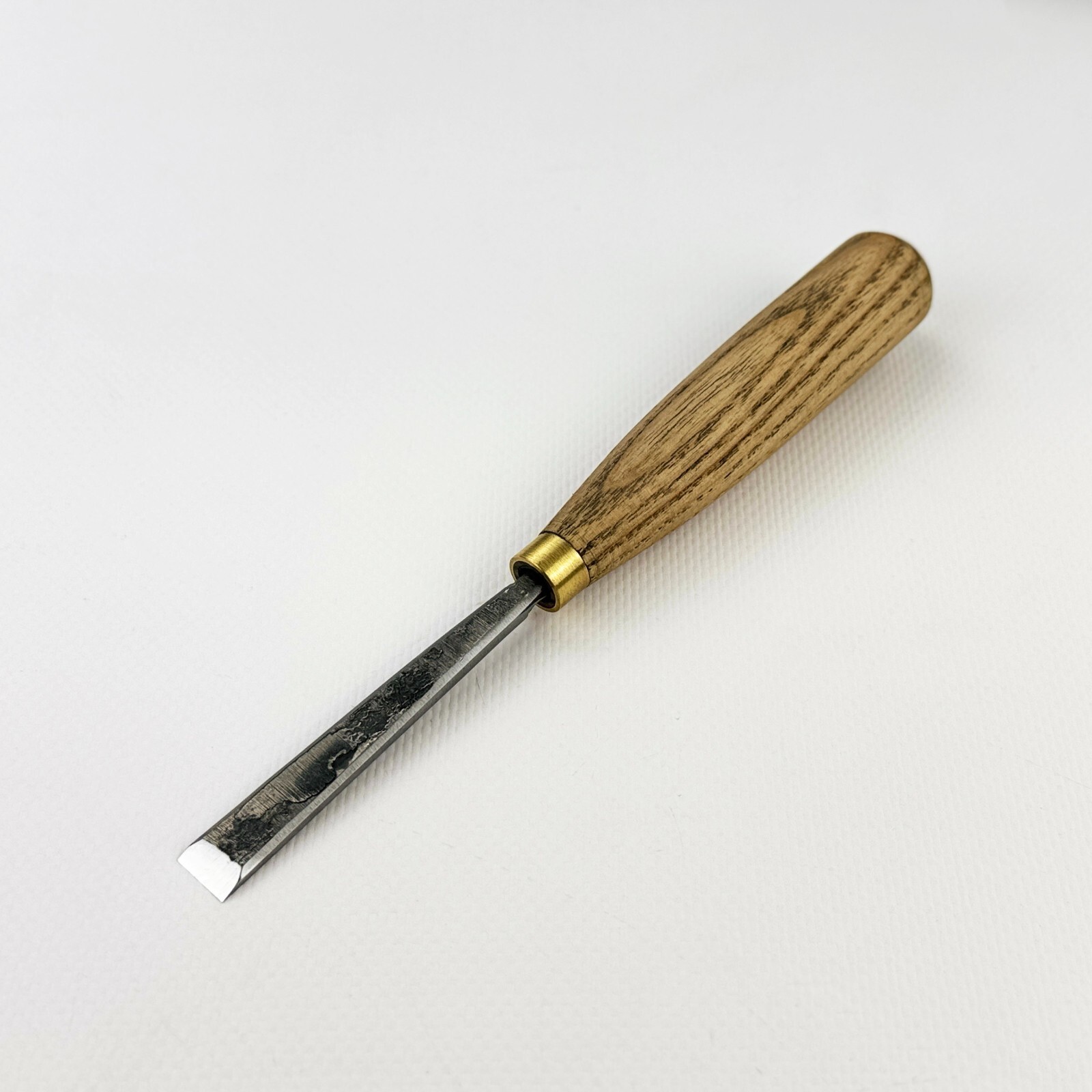 Straight Forged Chisel – Carbon Steel, Ash Handle, Leather Sheath, Joinery Tool.