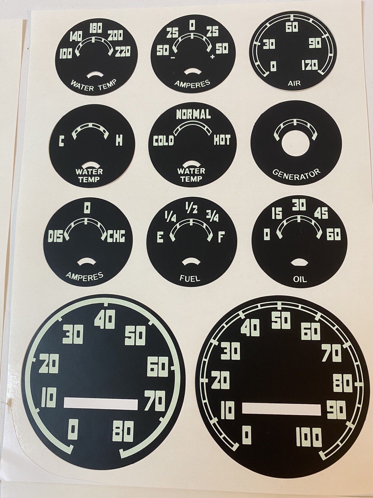 1954 1955 1956 1957 1958 1959 GMC Truck GAUGE CLUSTER Decal Refacing Set