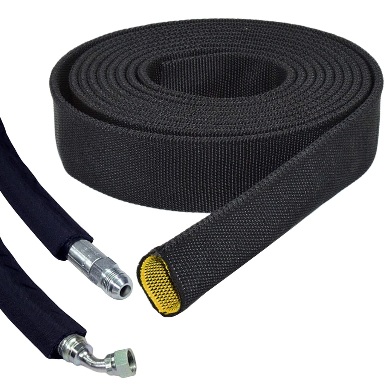 Electriduct 1" Hydraulic Hose Burst Protection Sleeving Guard Pro Black 10ft