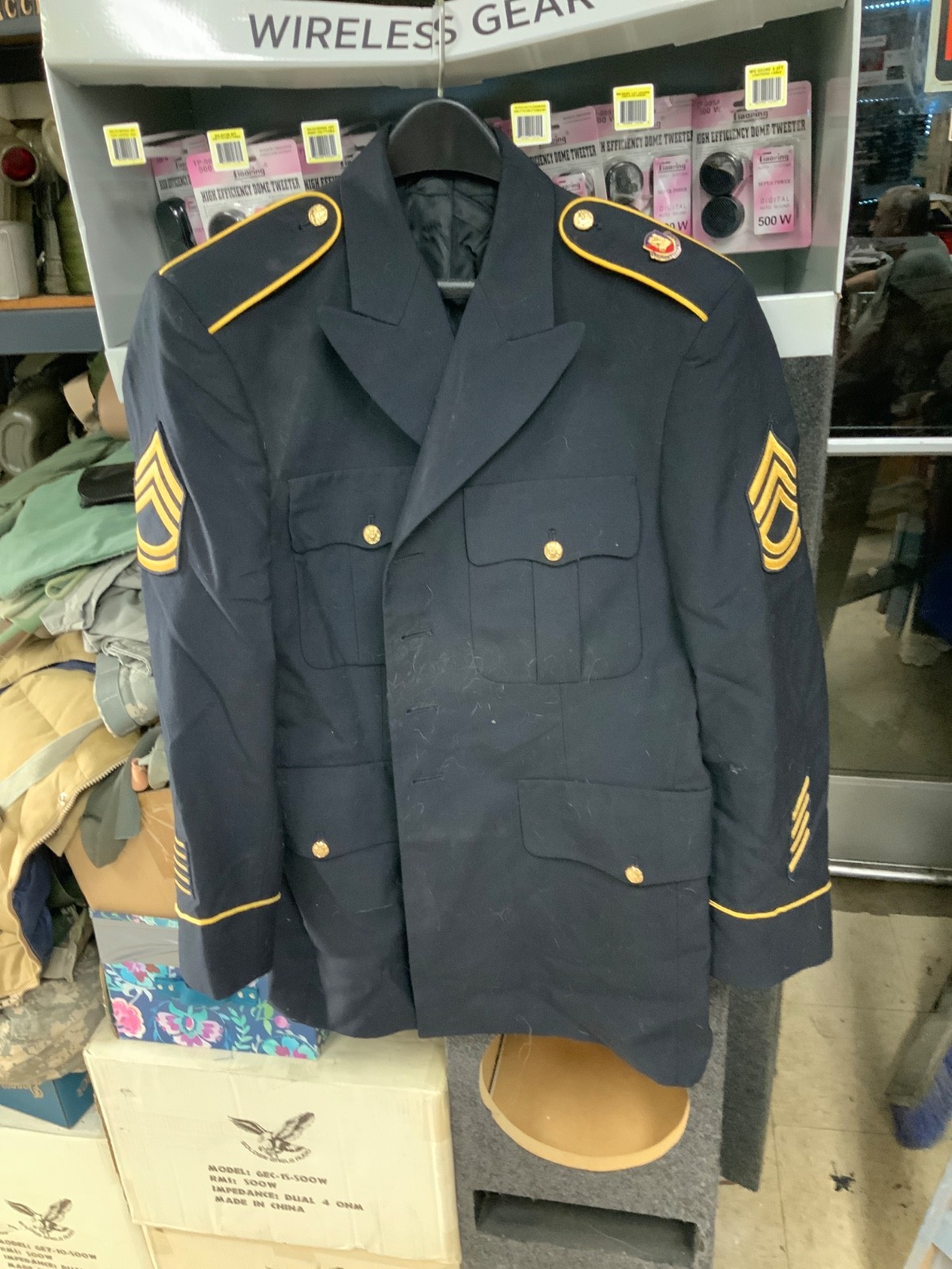 Coat, Men’s, Polyester/Wool, Army Blue 450 SIZE: 44R