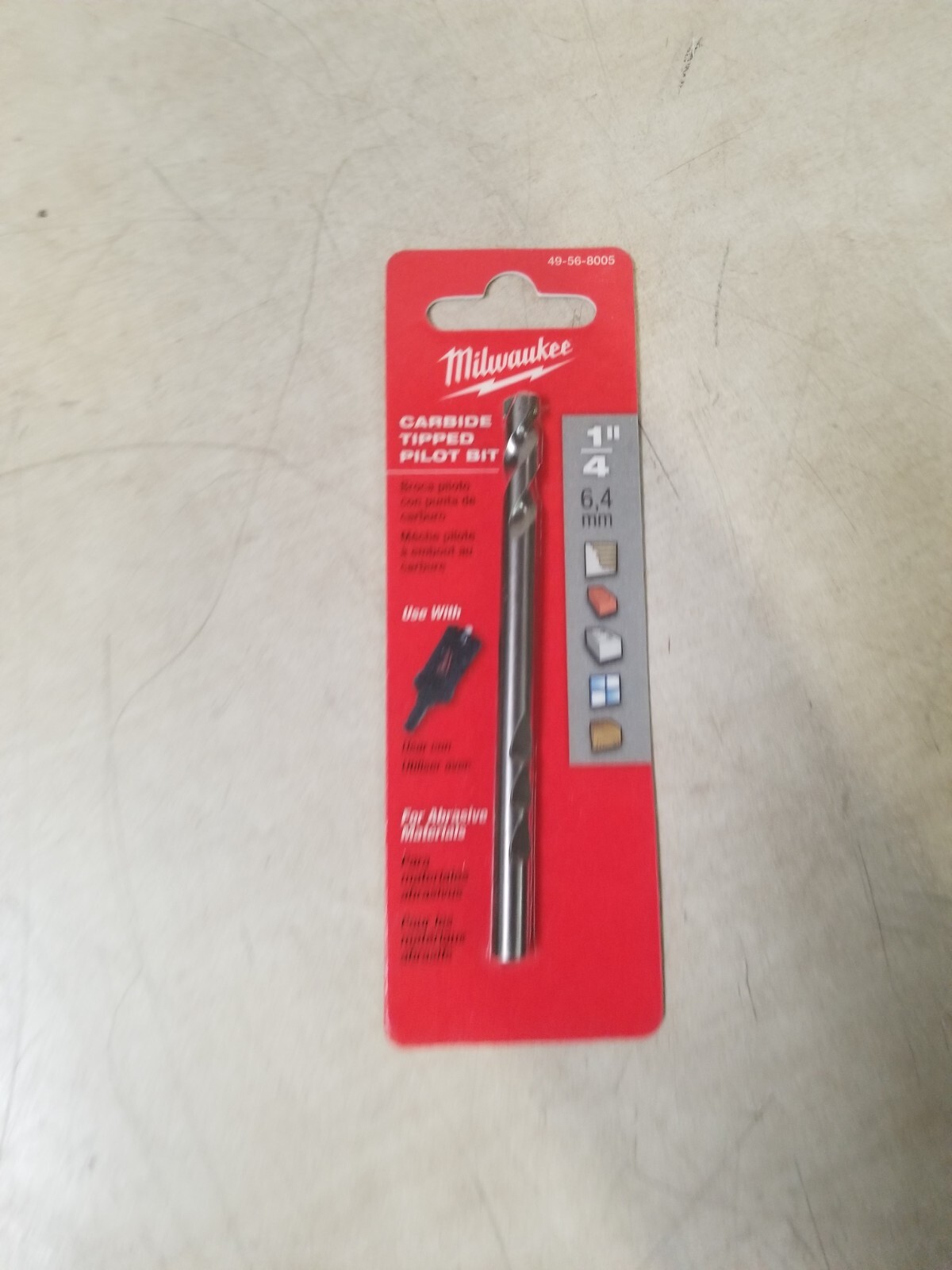 Milwaukee Tool 49-56-8005 1/4" X 4" Carbide Tipped Pilot Bit