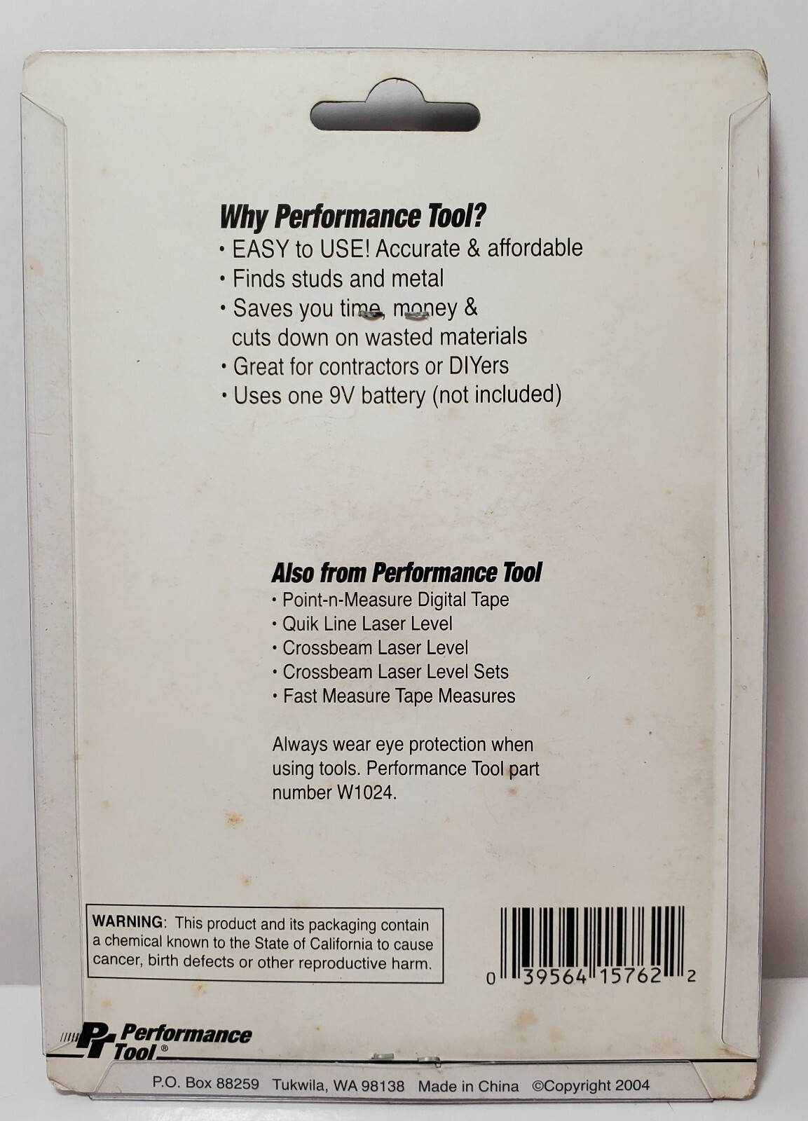 Performance Tool - Stud Finder W5762 finds studs and metal