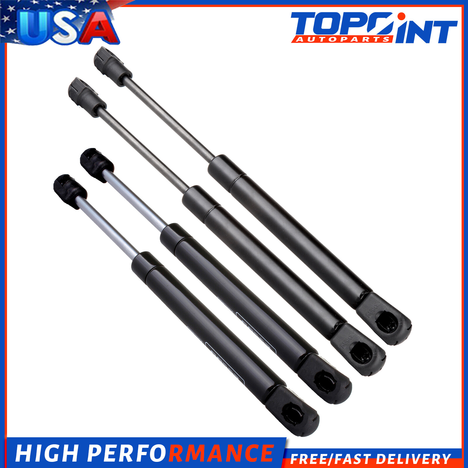 4pc For 2001-2007 Volvo S60 2 Hood+2 Trunk Lift Supports Gas Struts Springs Prop