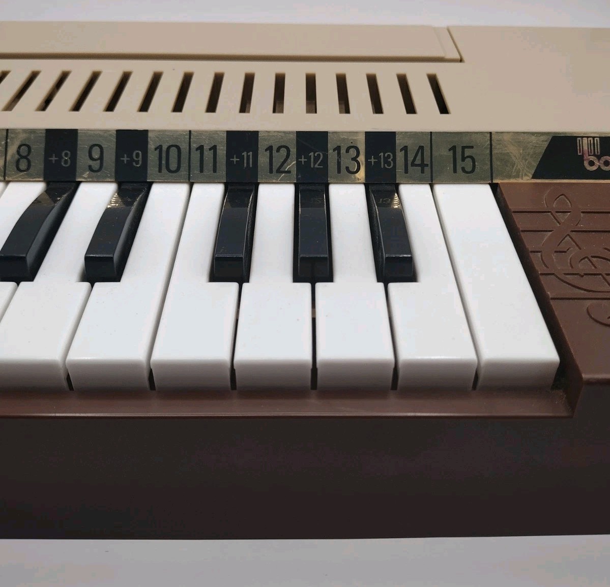 Vintage Bontempi Electronic Keyboard Tested Works Brown 17 Inches 25 Keys Italy