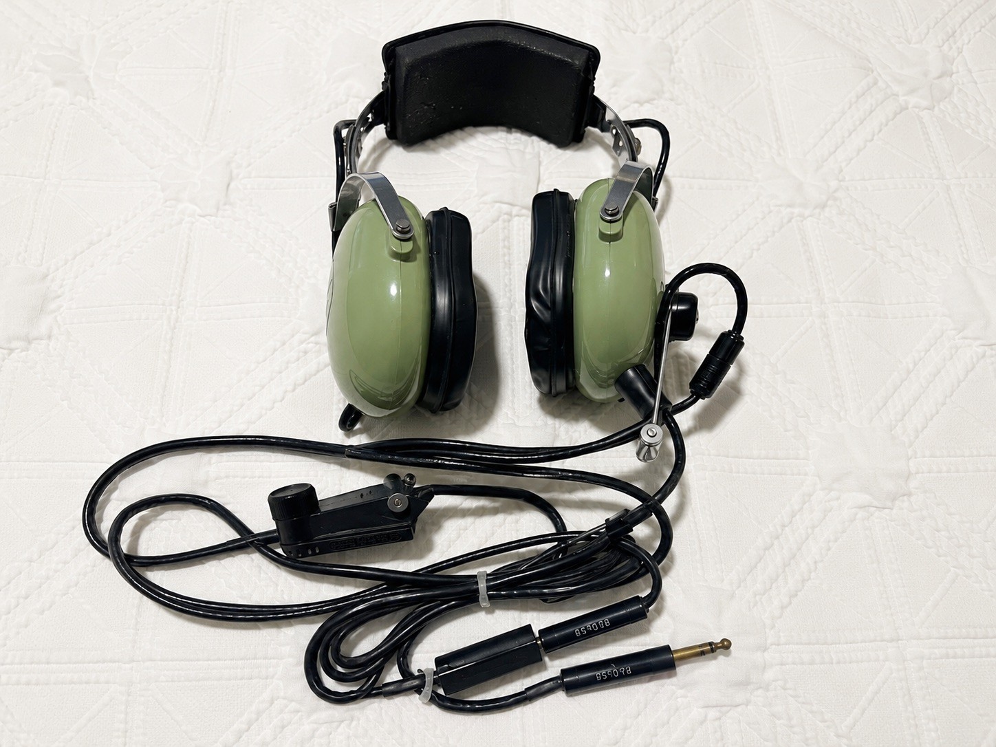 David Clark H10-30 Aviation Pilot Headset Dual GA Plugs Tested Mic Works
