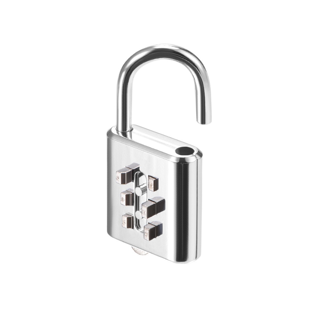6-Digit Combination Padlock Push Button Lock for Locker Cabinet Silver Tone 2Pcs