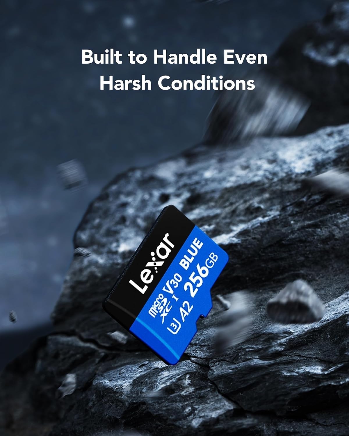 256GB Blue MicroSD Card with SD Adapter