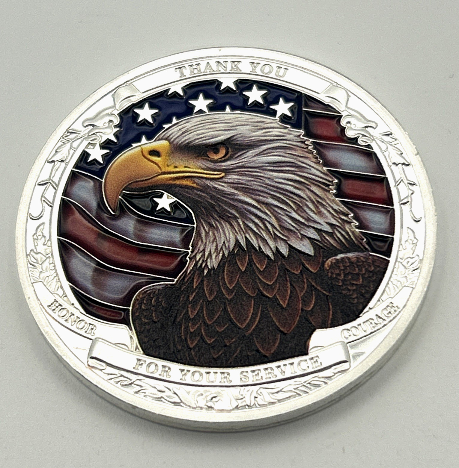 USA MILITARY American Bald Eagle VETERAN THANK YOU COIN 3D!