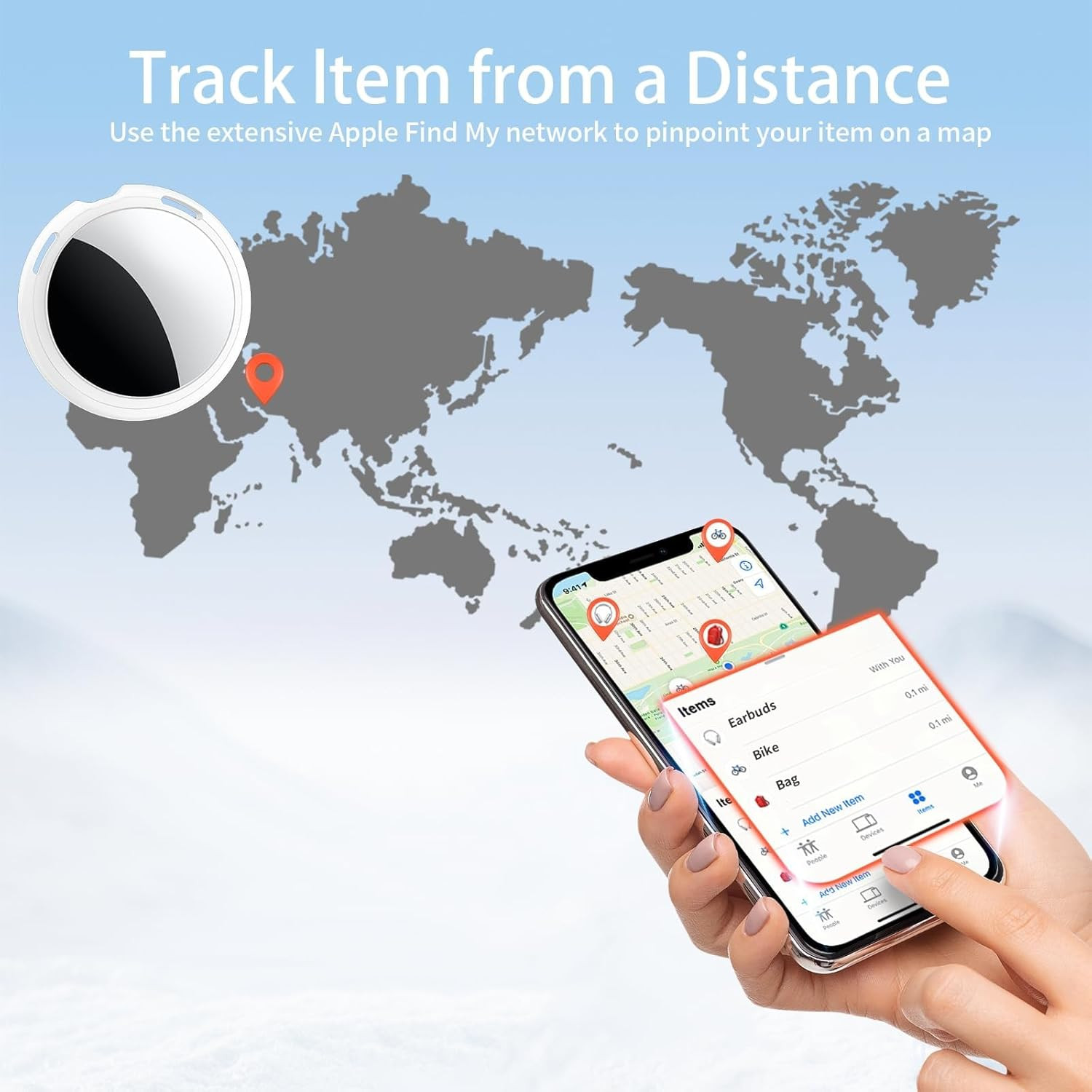 Pack Tracker Tags [ Mfi Certified] Pair with Find My (Ios ) Bluetooth Air Smart