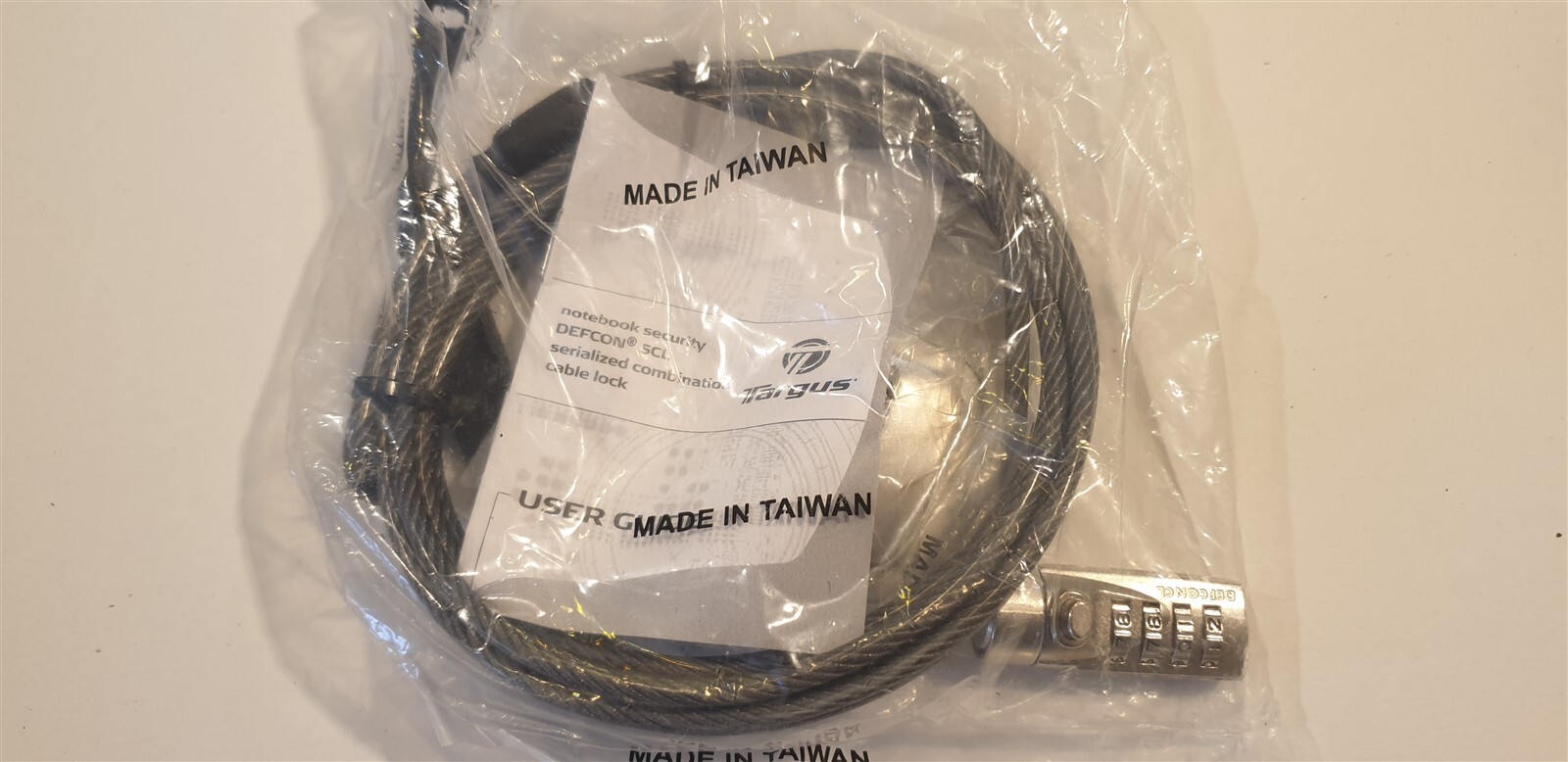 TARGUS DEFCON SCL LAPTOP NOTEBOOK CABLE Combination SECURITY LOCK Serialized New