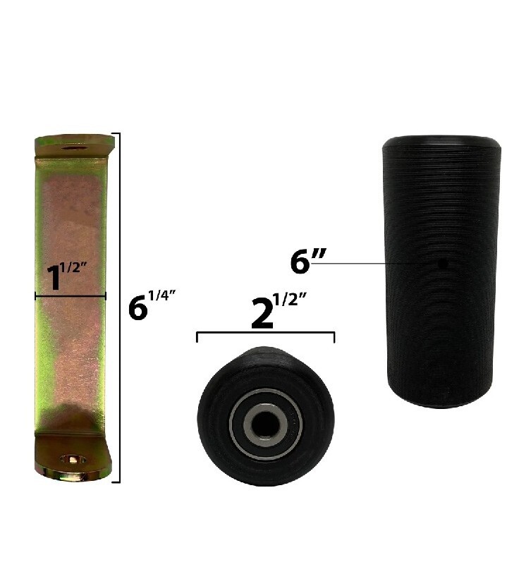Slide Gate Guide Roller 6” Rear Post Welded Assembly Heavy Duty Anti Tipping ...