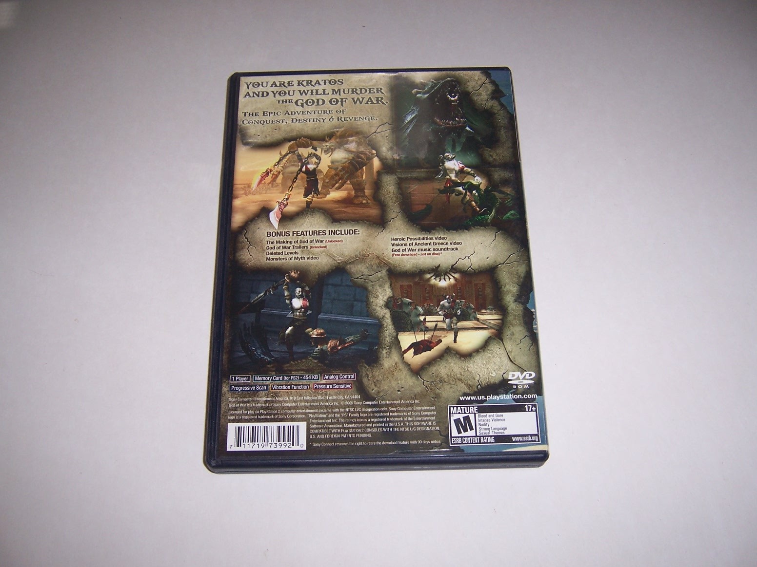 God of War PlayStation 2 Authentic *Case Only* PS2 Black Version