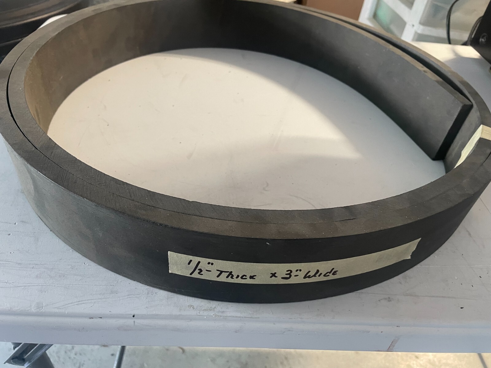 1/2" thick x 3" wide flex molded brake lining (sold by the foot)