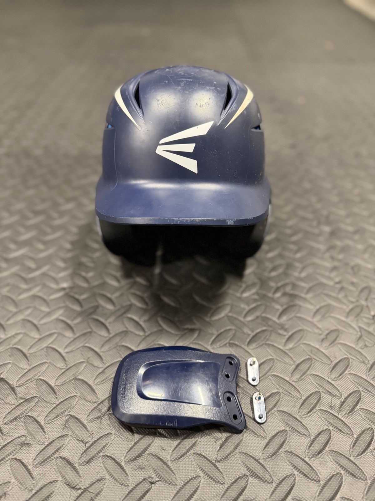 Easton Elite X Youth Baseball Batting Helmet Navy Matte w/ Jaw Guard - Used