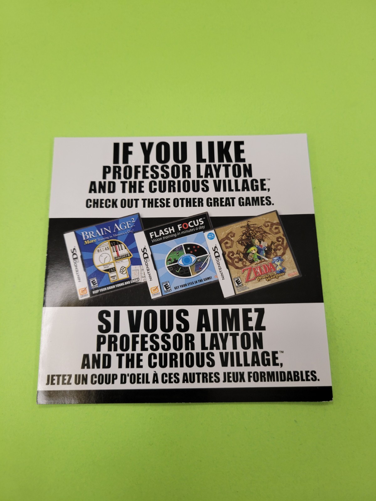 If You Like Professor Layton & The Curious Village Nintendo DS INSERT ONLY
