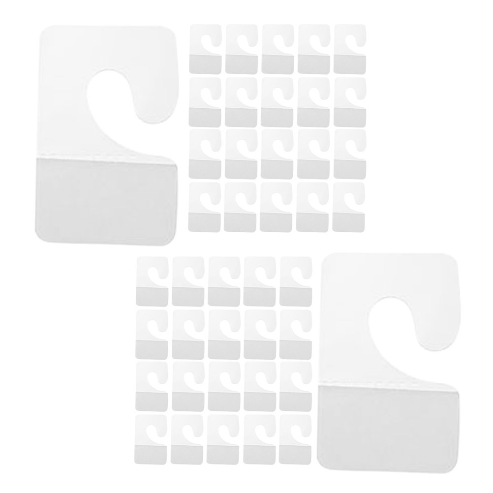 45 Pcs Plastic Adhesive Tag Clear Tabs Display Hooks for Hanging Retail