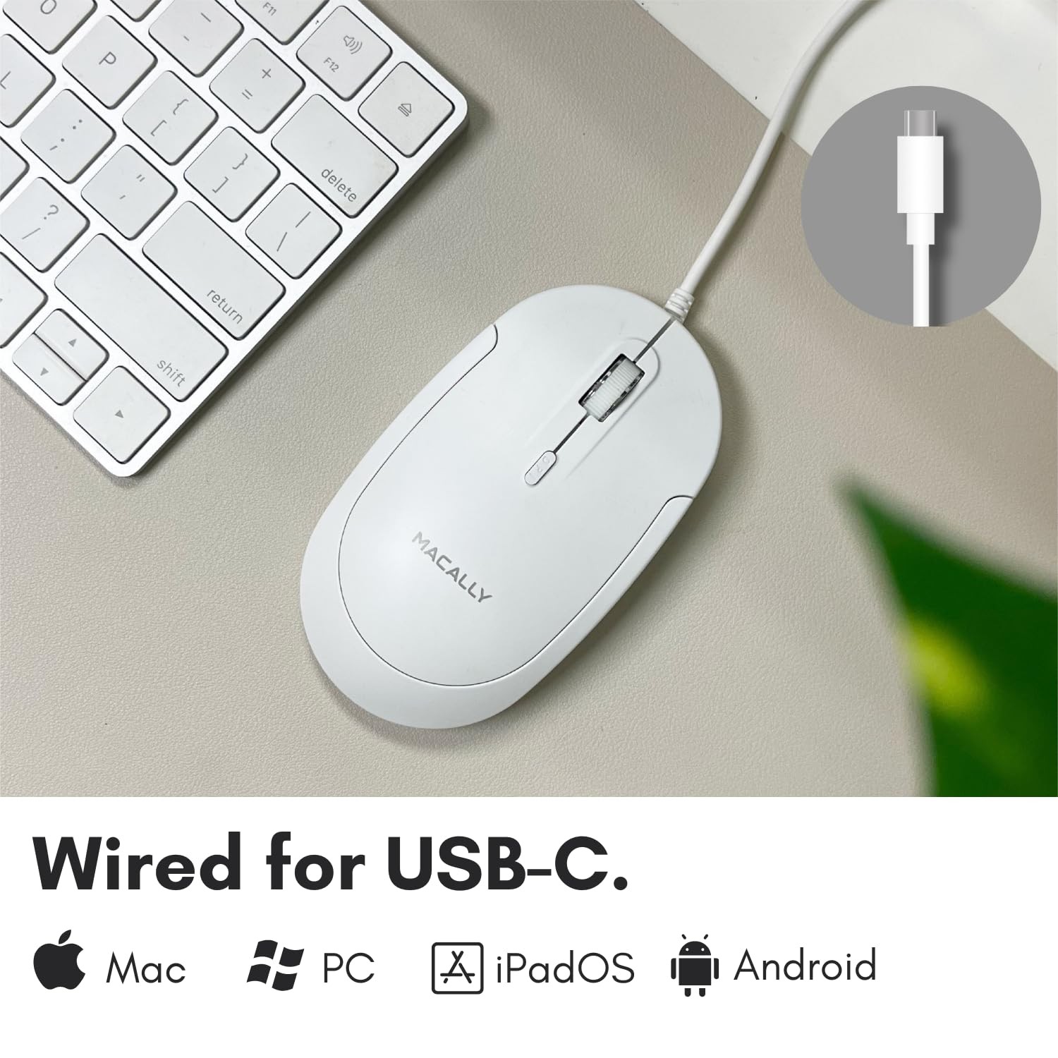 Usb C Silent Mouse Easy To Use 3 Button Wired Optical Mouse For Laptop And Pc