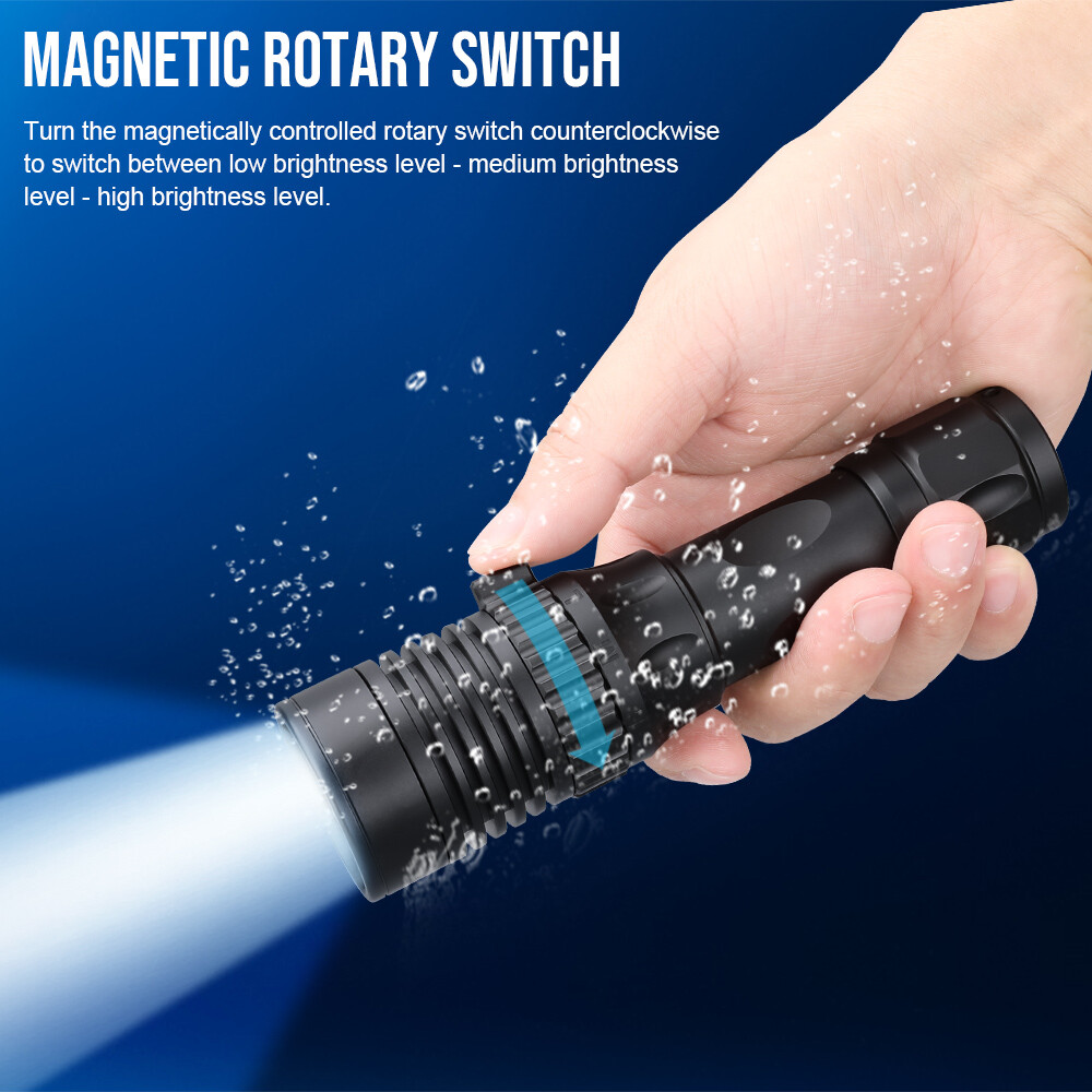 Trustfire led Diving Flashlight 3350Lumen 100M 3 Modes Scuba Diving Light US
