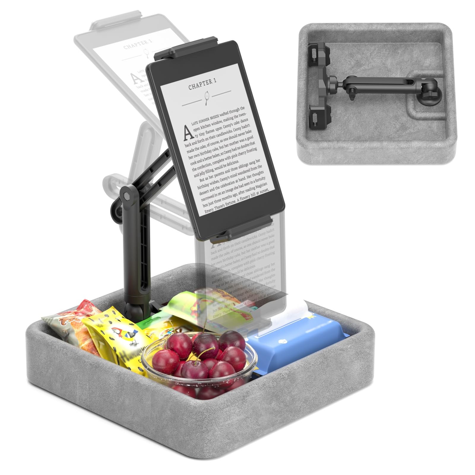 Tablet Pillow Stand - Multi-Angle Adjustable iPad Holder for Lap, Bed and Des...