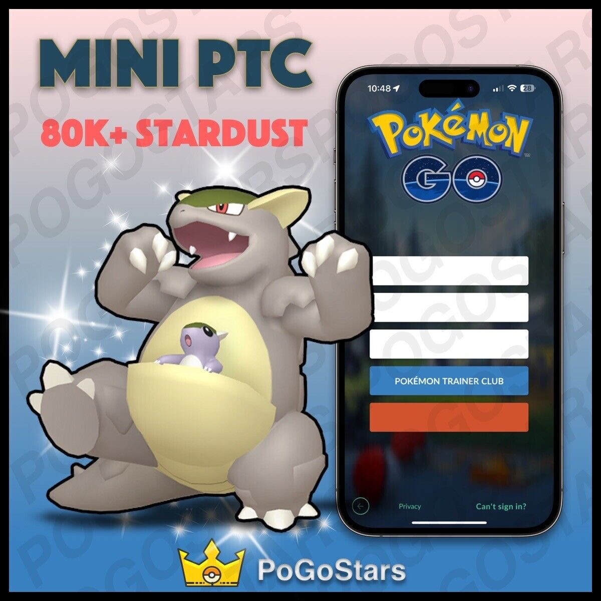 Pokémon Go - Shiny Kangaskhan - Mini PTC 80K Stardust✨Read Description✨