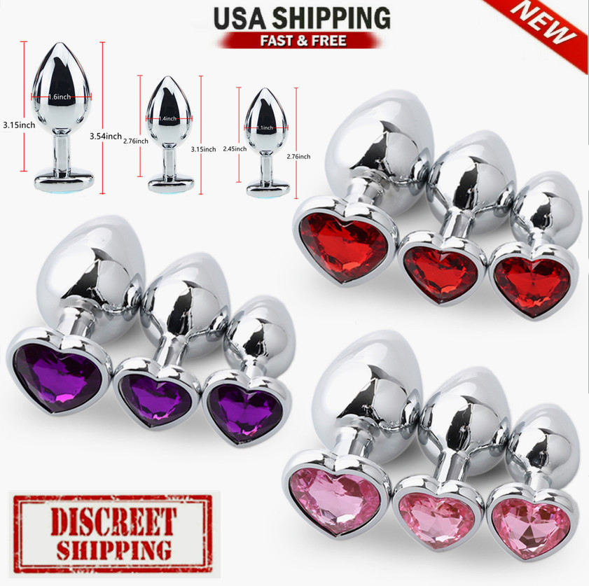 New Anal Butt Plug HEART STAINLESS Butt Plug Sex Toy For Women Men Couple Gift