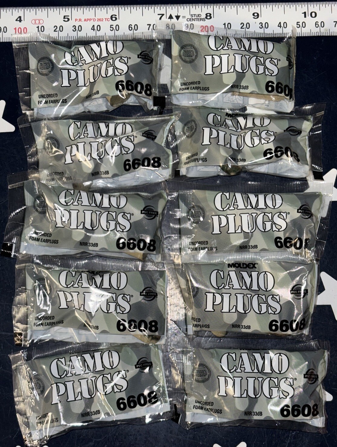 10 Pair MOLDEX 6608 Camo Plugs BUGOUT    NRR 33db  Earplugs    10 Pair  UNCORDED