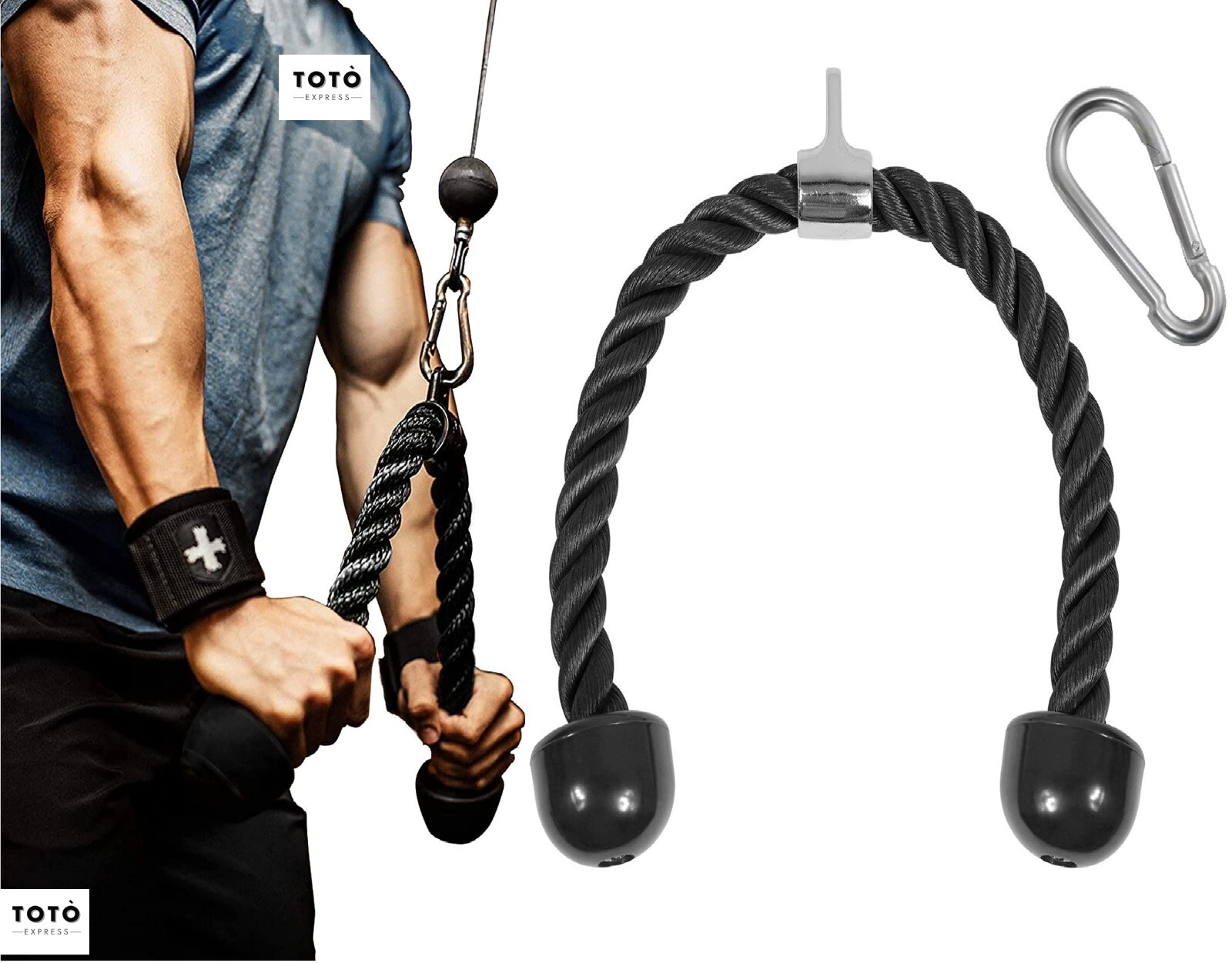 Cuerda Combinada Para Triceps Barra En Forma De V Y Barra Recta Giratoria
