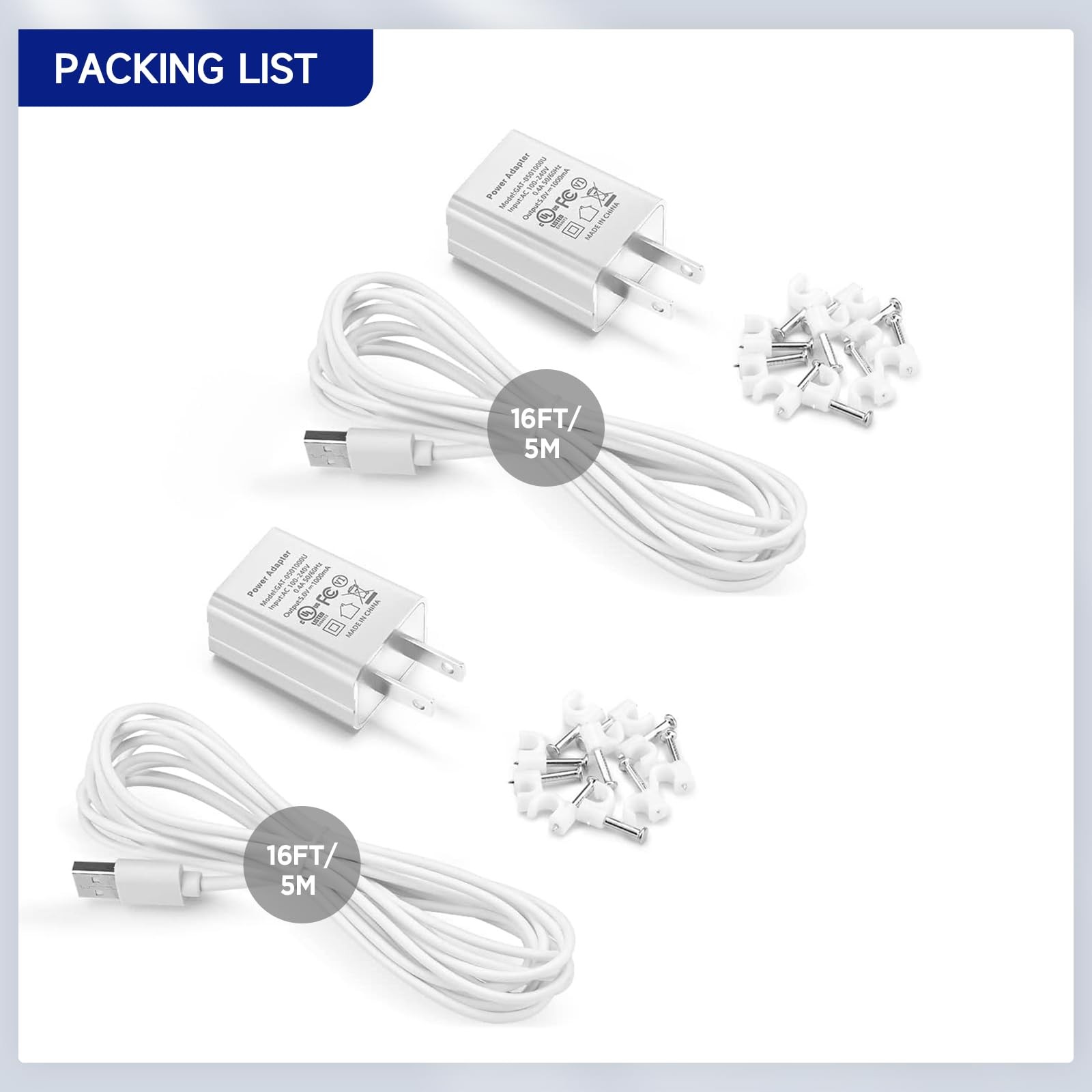 2Pack 16Ft Camera Charge Cable for Stick Up Cam Battery/Plug-in 3rd Gen/2nd Gen