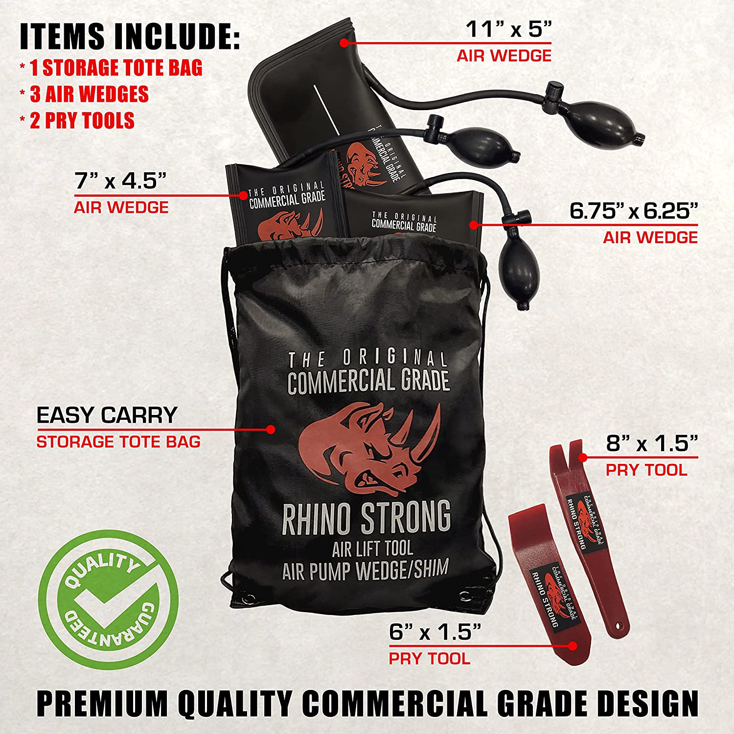The Original Rhino Strong Commercial Grade Air Wedge Bag Pump Professional Level