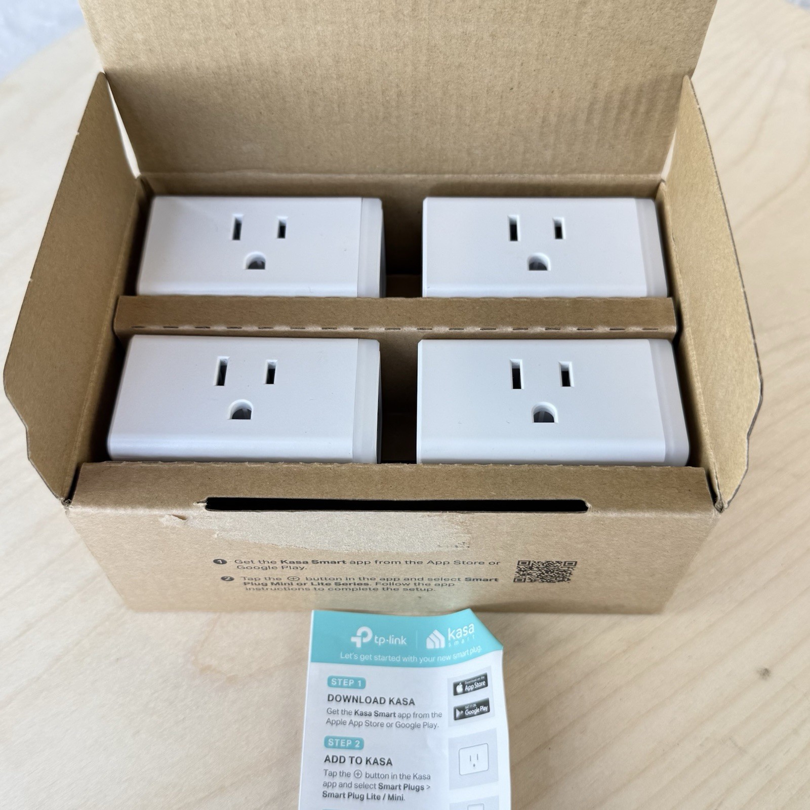 4 Pack TP-Link Kasa Smart Wi-Fi Plug Mini - HS103P4 - New, Open Box