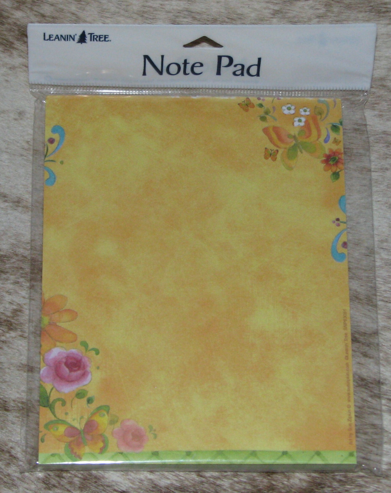 LEANIN TREE Butterflies and Flora~Note Pad 60 sheets~#63091~Artist Sue Zipkin~