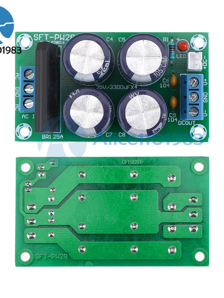 Dual Power Filter Power Amplifier Board Rectifier 25A Flat Bridge Unregulated