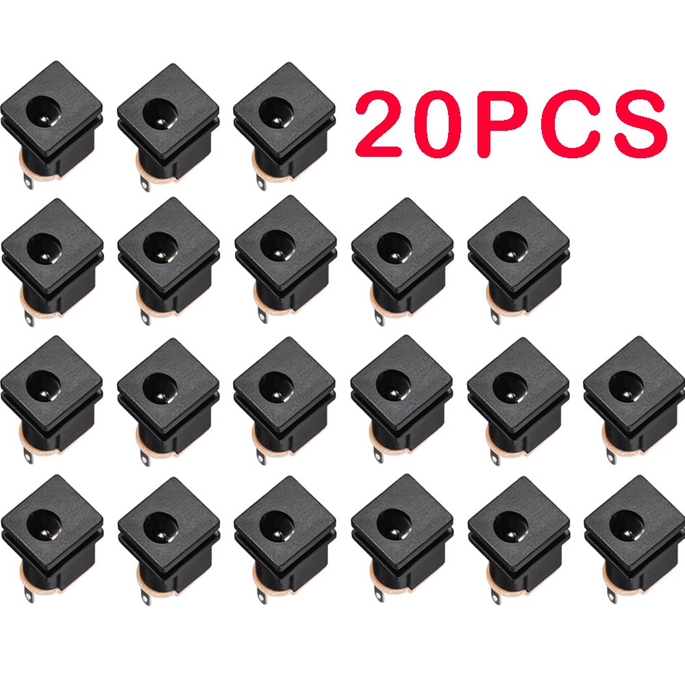 20PCS Power Jack Socket Female Panel Mount Connector DC-015 0.5A DC30V 3 Pin NEW