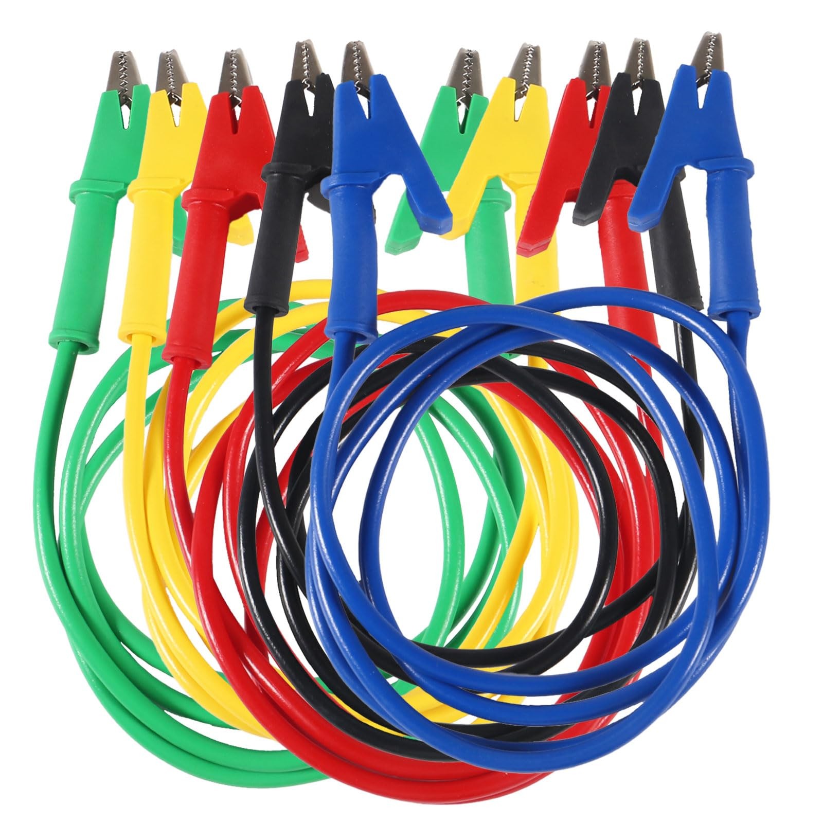 5PCS Alligator Clips Electrical, 1000V 15A Alligator Clips with Wires, 1M Dua...
