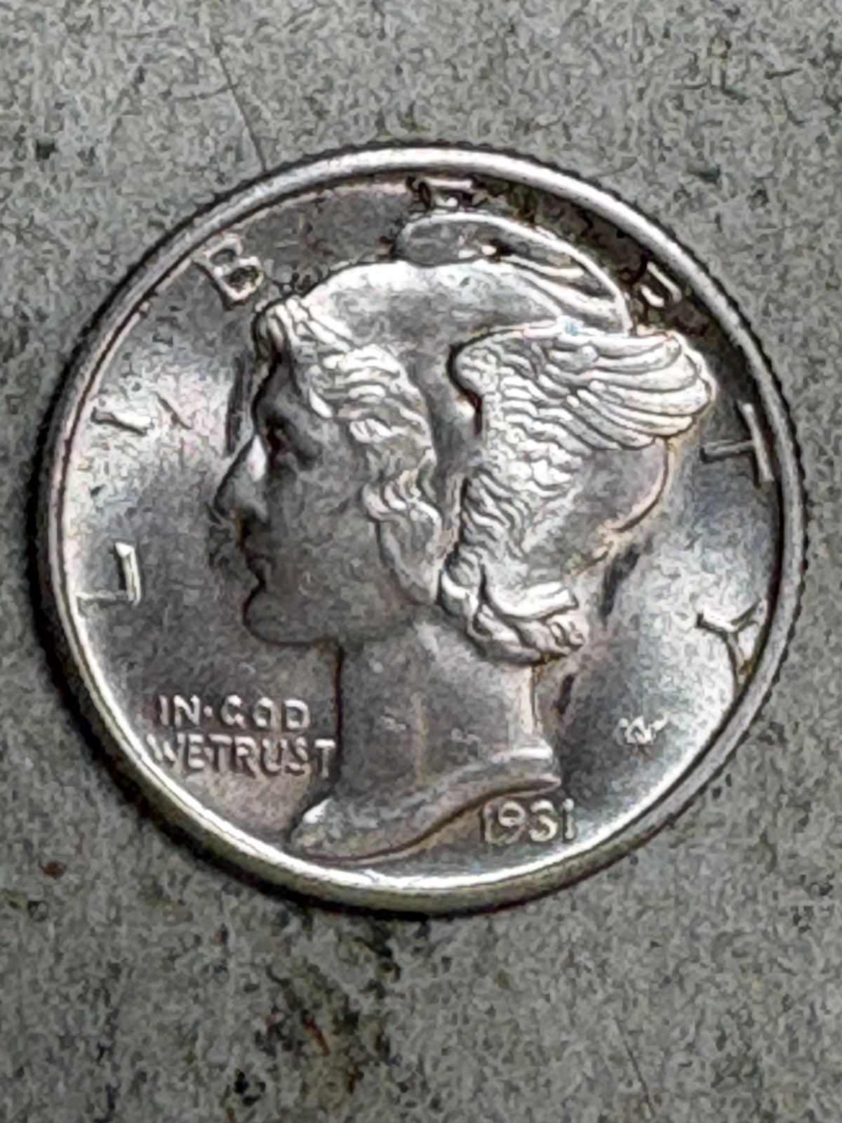 1931-S Mercury Dime Gem BU