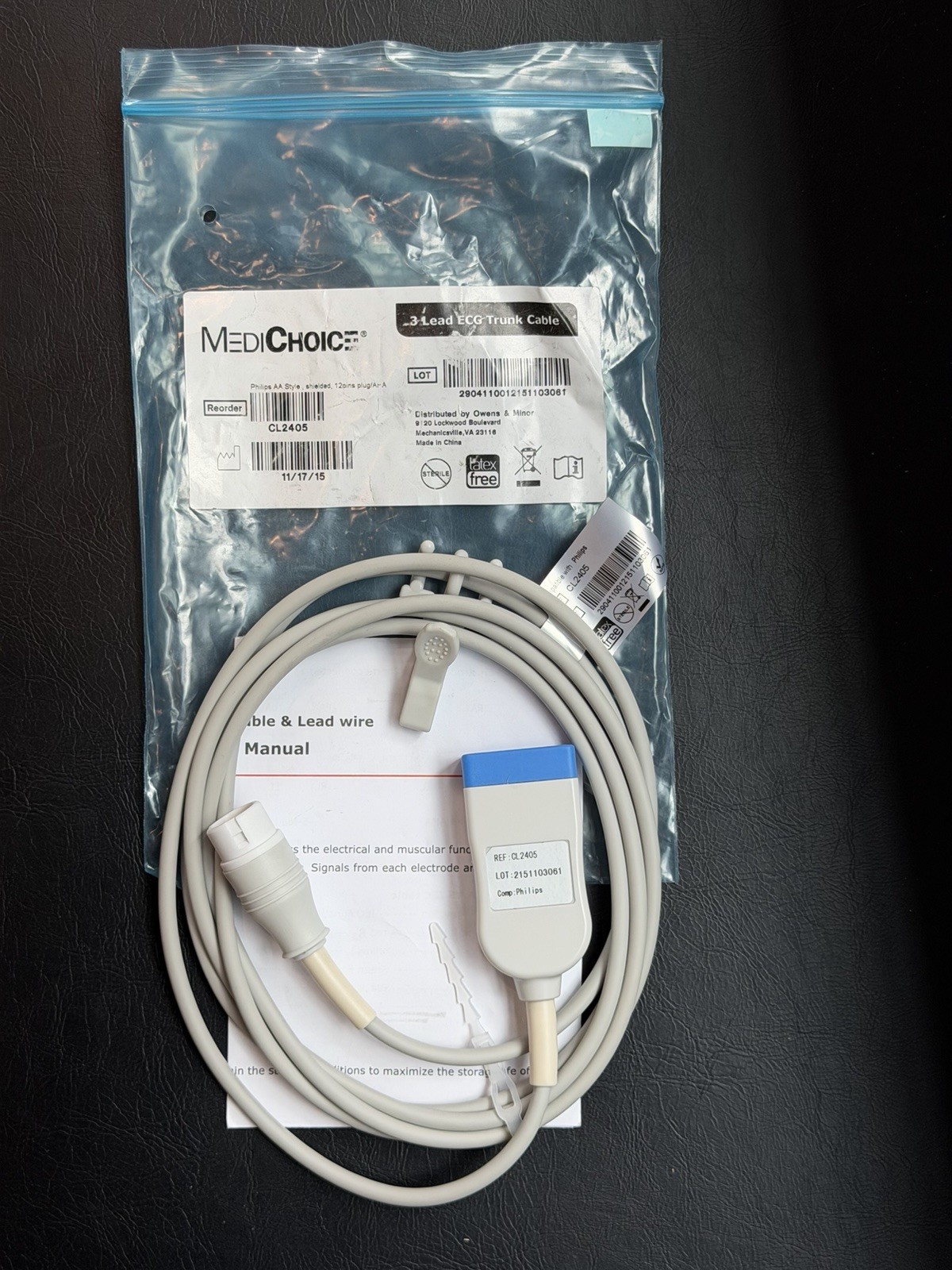 MediChoice 12 Pin 3 Lead ECG Trunk Cable CL2405